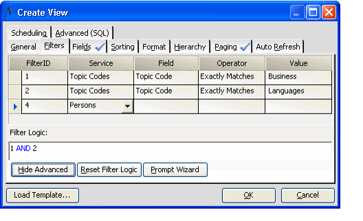 Multiple Topic Code Filters