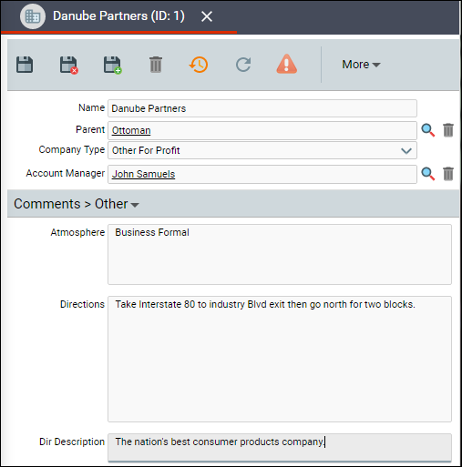 Company's Comment-Other Tab