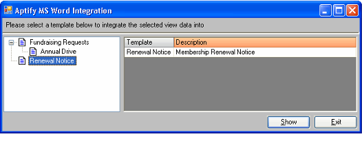 Mail Merge Dialog