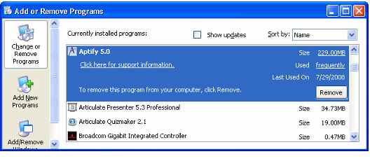 Remove Aptify