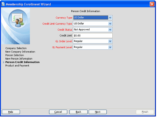Membership Enrollment Wizard - Person Credit Information