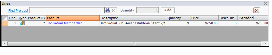 Order Line with Product Added Based on -Subscription Succession