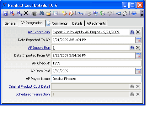 About the Product Cost Details Form – Aptify Support