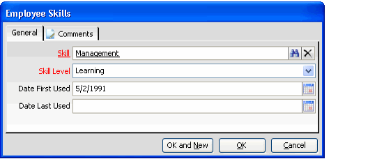 Employee Skills Form