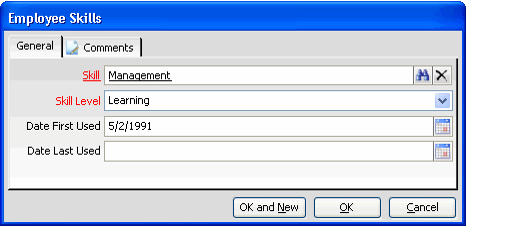 Employee Skills Record
