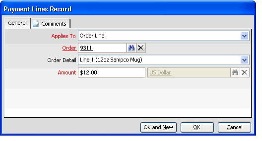 Payment Lines Form (Matching Currencies)