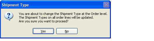 Confirm Shipment Type Change