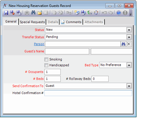 Housing Reservation Guests Form Without Payment Control