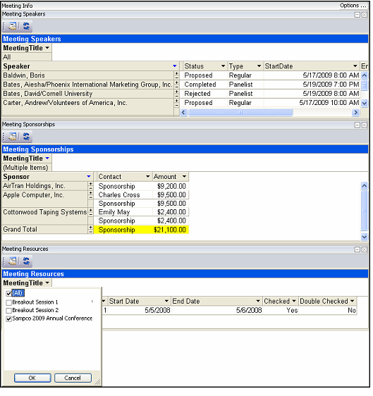 Meeting Infor Dashboard