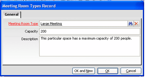 Meeting Room Types Form - As Opened From Meeting Room Types Tab