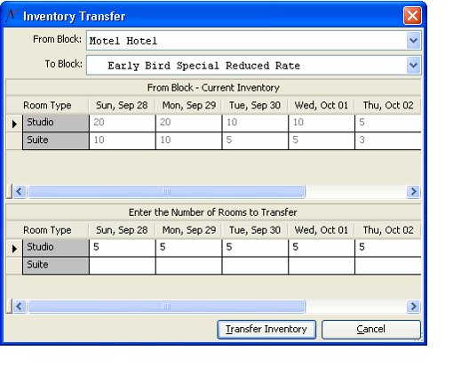 Block -Inventory Transfer