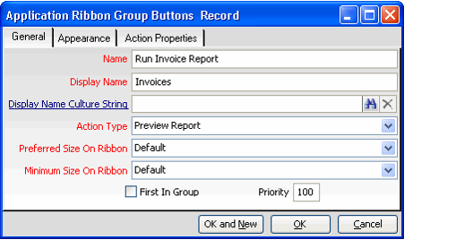 Application Ribbon Group Buttons Record