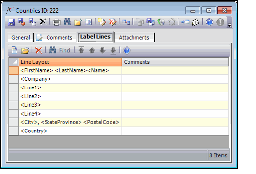 Label Lines Tab
