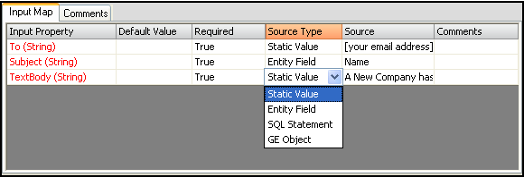 Input Map Tab