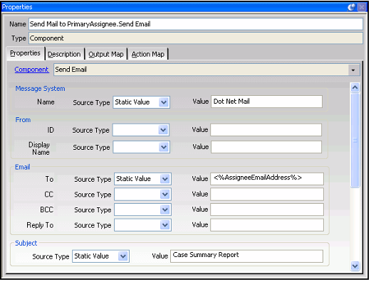 Custom Property Sheet for Send Email Component