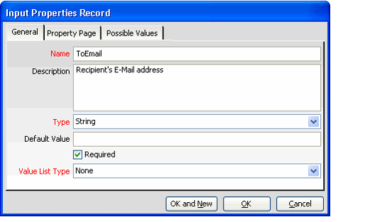 Input Properties Record