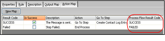 Specifying Process Flow Result Codes