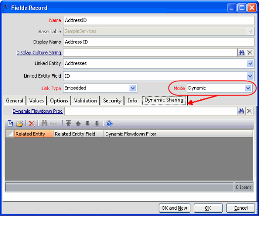 Dynamic Embedded Link Field