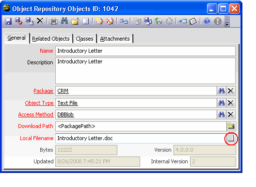 Updating a Template's File in the Repository