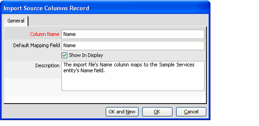 Import Source Columns Record