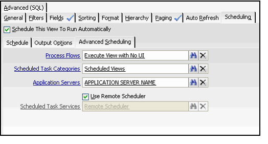 Advanced Scheduling Sub-Tab