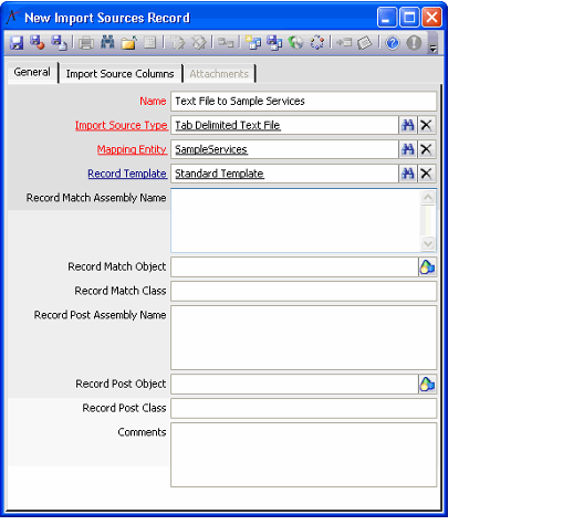 Import Sources Record