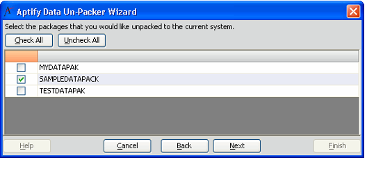 Specify Data Packs to Unpack