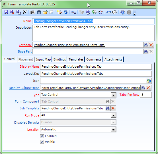 Sample Form Template Parts Record