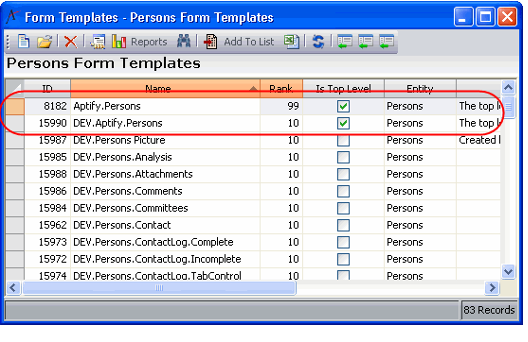 Original and Copied Templates