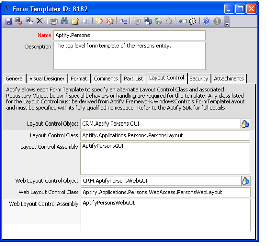 Layout Control Tab