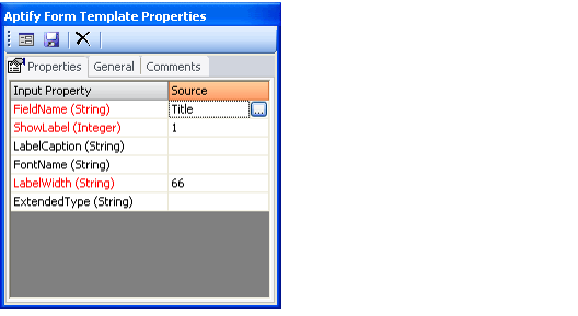 Dialog's Properties Tab