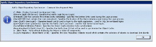Synchronizer Command Line Arguments