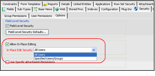 Enabling In Place Editing