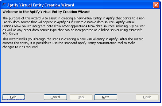 Specify Database Source for Virtual Entity