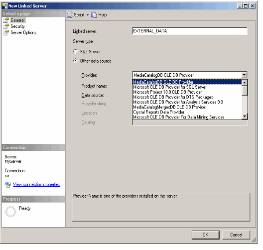 Adding a Linked Server
