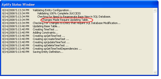 Aptify Status Window