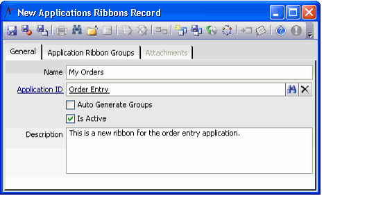 New Applications Ribbons Record
