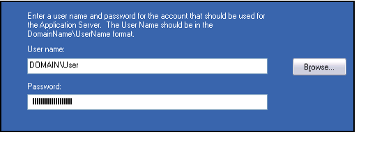 Specifying Application Server Login Information 