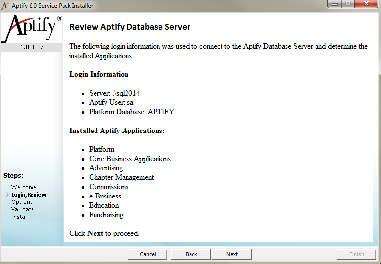Login, Review Page