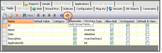 Add Virtual Fields Icon