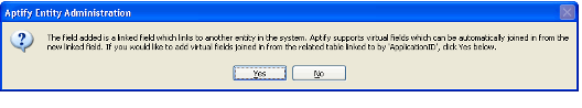 Create Virtual Field Message Dialog