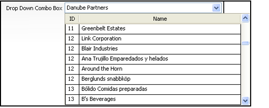 Sample Data Combo Box