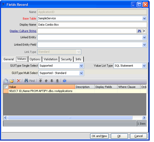 Data Combo Box Setup