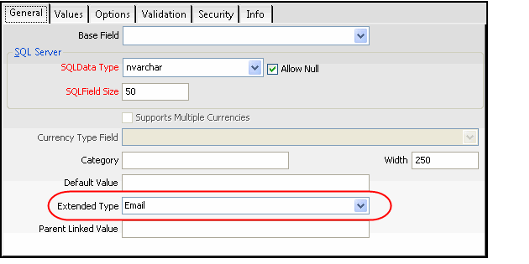 Specifying an Extended Type for a Field
